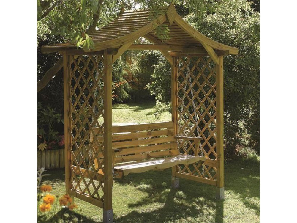 Dartmouth Arbour with Swing Seat_Garden Swings & Arbours