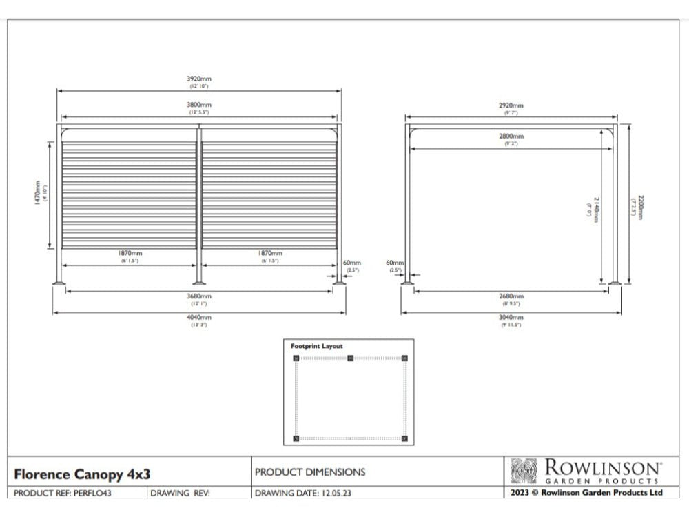 Florence 4x3 Canopy_Garden Furniture