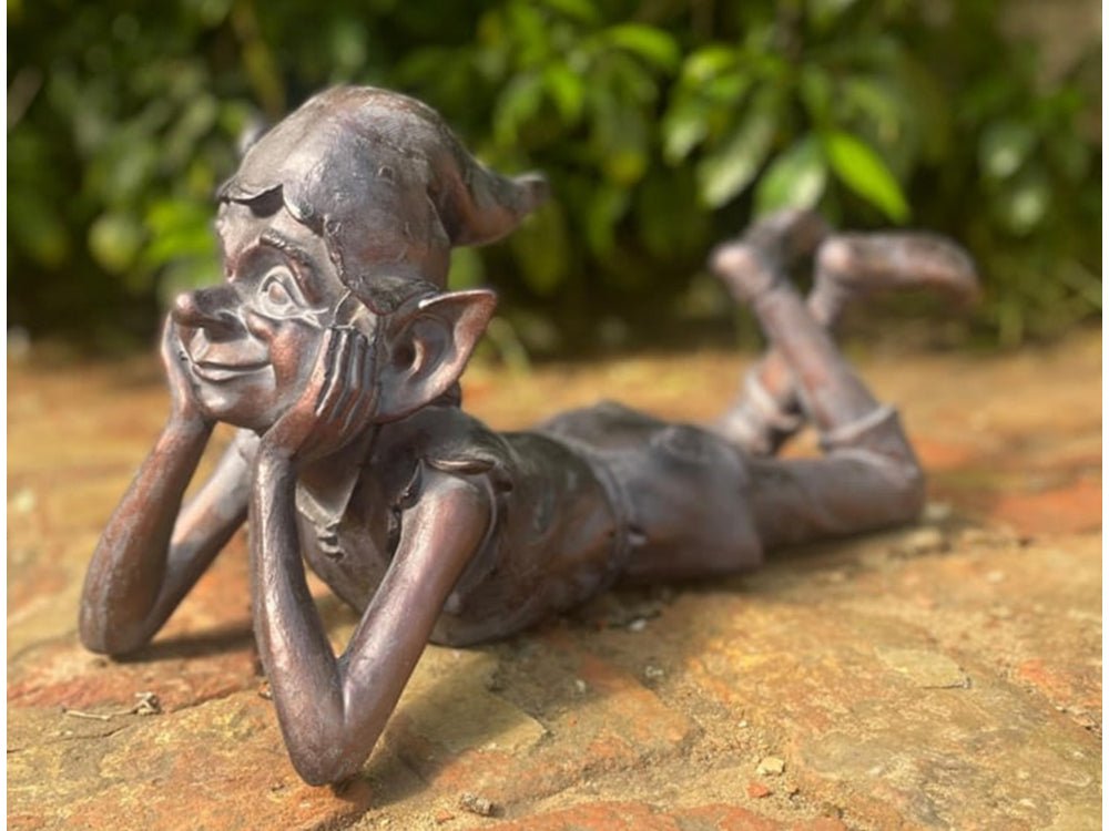 Pixie Laying Garden Sculpture Decoration Ornament_Garden Ornaments