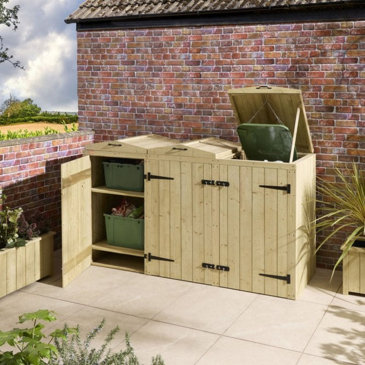 Signature Heritage T&G Double Bin Store With Box Store_Bin Stores