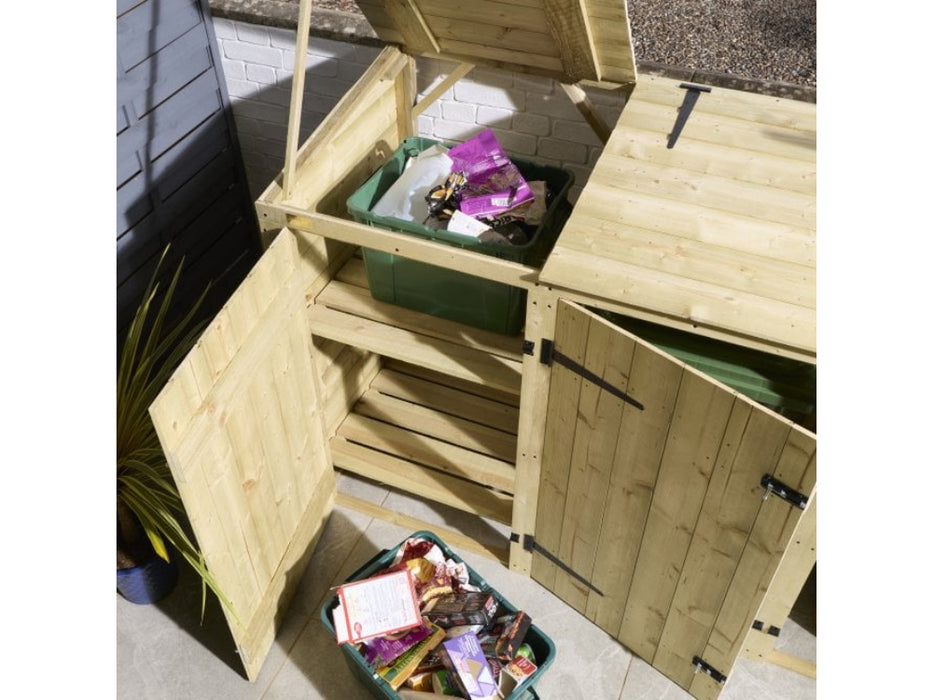 Premier Shiplap Double Bin Store With Box Store