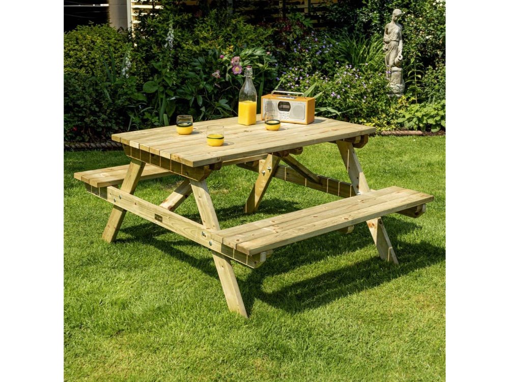 Rowlinson Timber Picnic Bench - Outdoor Garden Seating_Garden Furniture