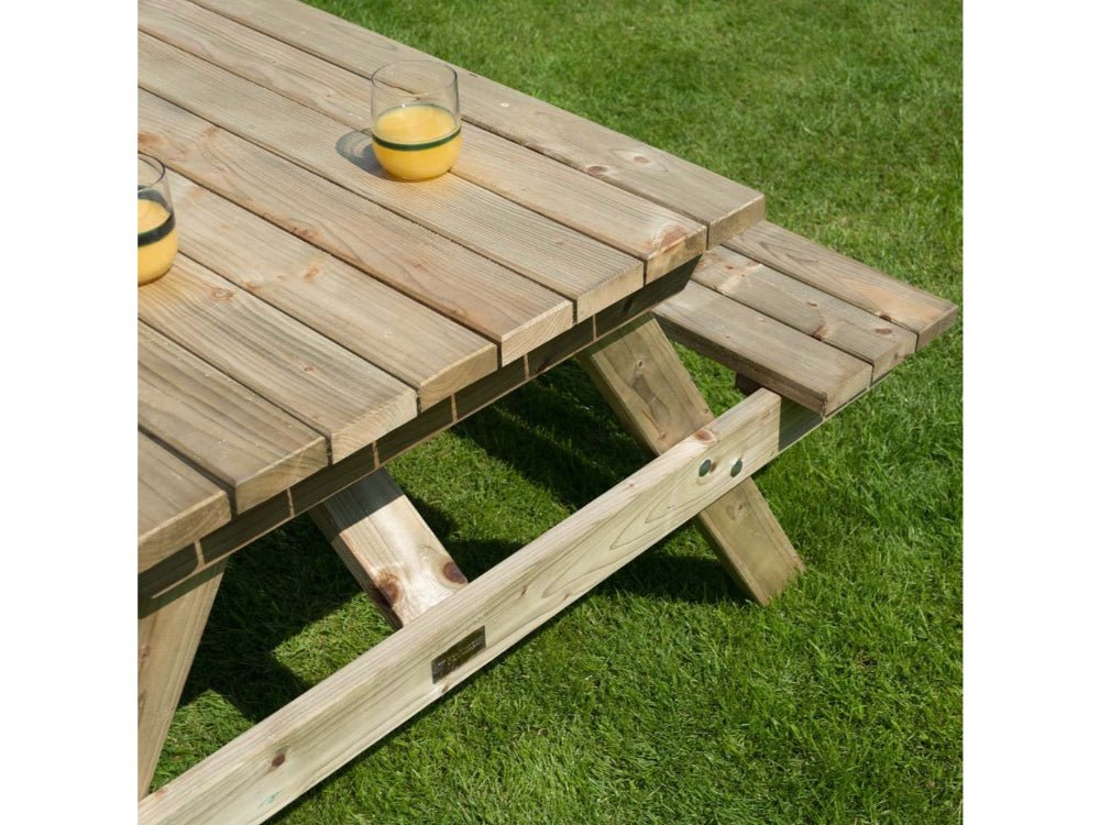 Rowlinson Timber Picnic Bench - Outdoor Garden Seating_Garden Furniture