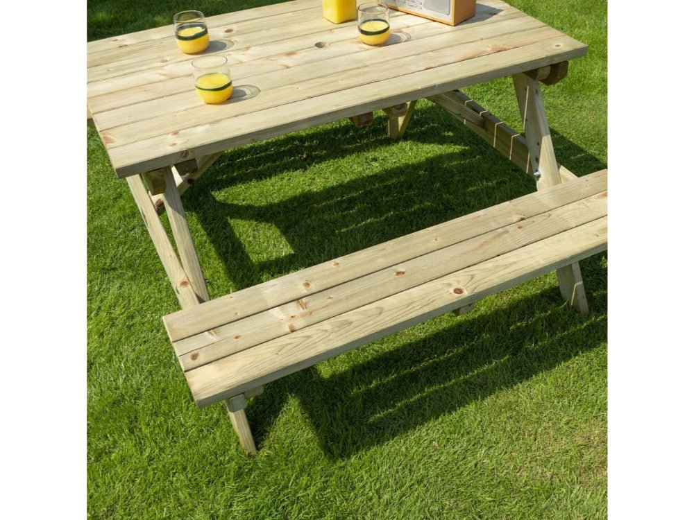 Rowlinson Timber Picnic Bench - Outdoor Garden Seating_Garden Furniture