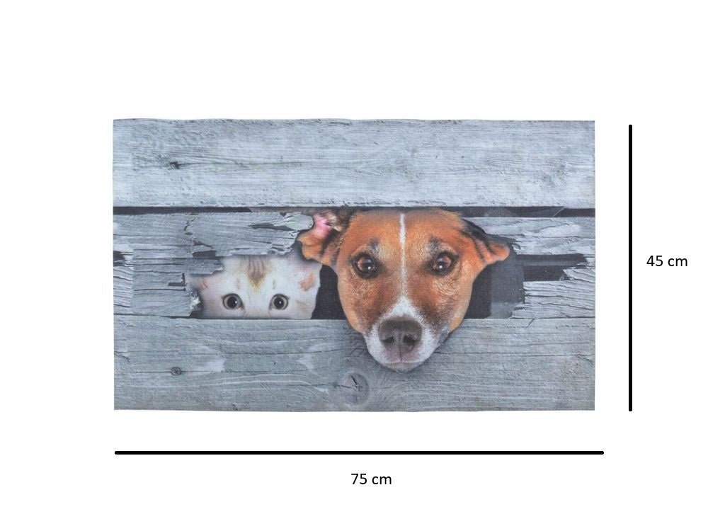 Printed Doormat - Peek - a - boo! Dog & Cat_Doormats