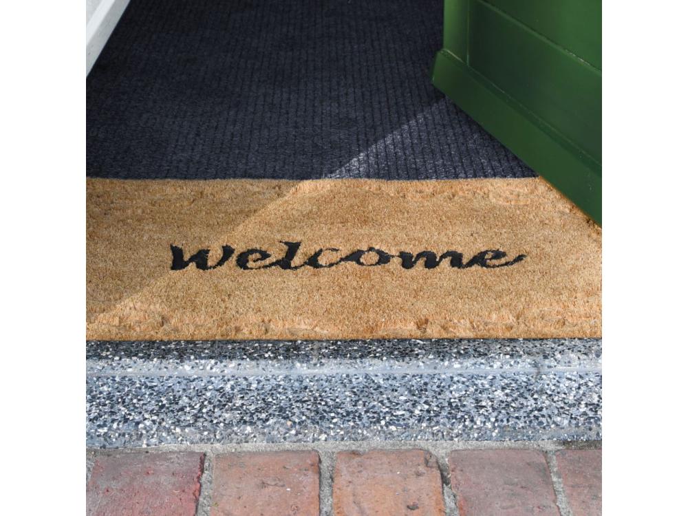 Coir Doormat - Classic Coir Coconut Fibre Mat with Welcome Design_Doormats