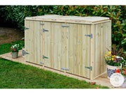 Shireburn 2 Wheelie Bin with Recycle Box Store (Galvanised Ironmongery)_Bin Stores