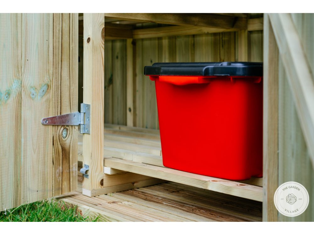 Shireburn 2 Wheelie Bin with Recycle Box Store (Galvanised Ironmongery)_Bin Stores