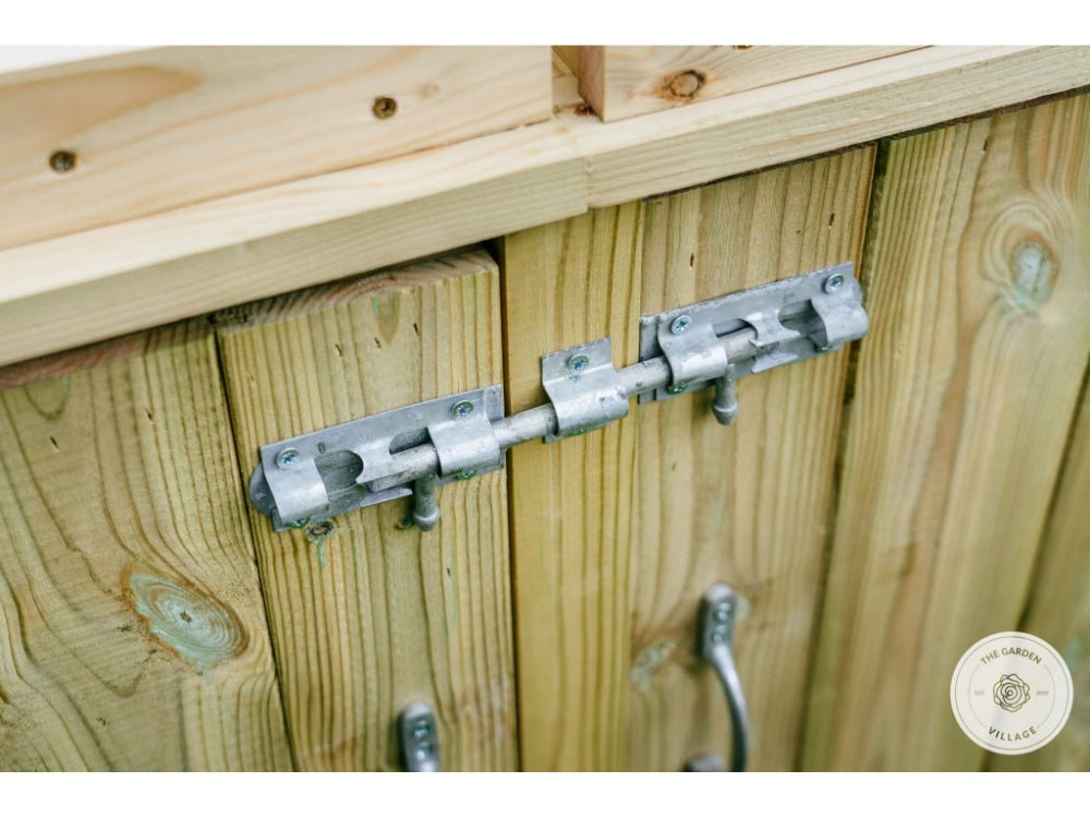 Shireburn 3 Wheelie Bin with Recycle Box Store (Galvanised Ironmongery)_Bin Stores