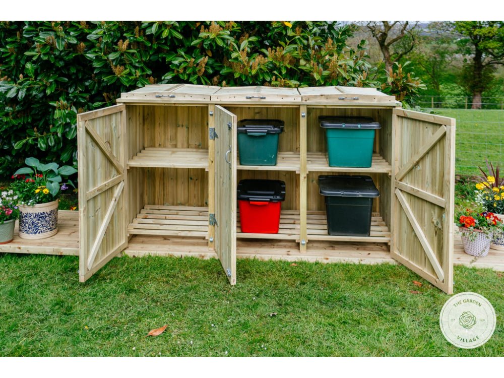 Shireburn Wheelie Bin & Recycle Box Stores (2, 4, 6 or 8) - Galvanises Ironmongery_Bin Stores