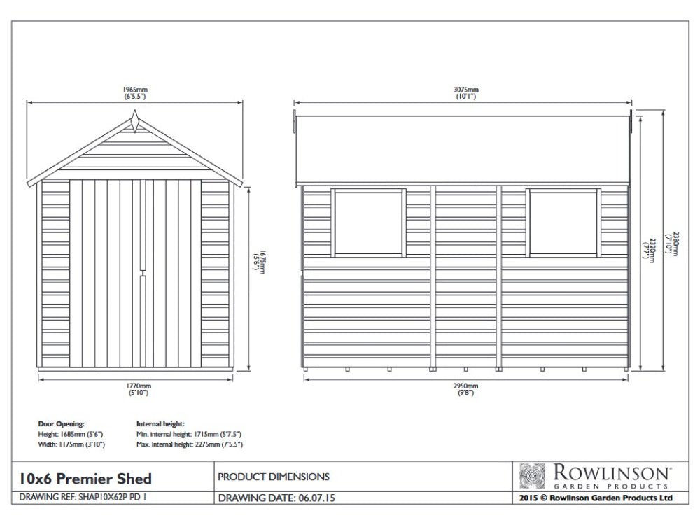 Premier Shed 10ft x 6ft_Garden Sheds