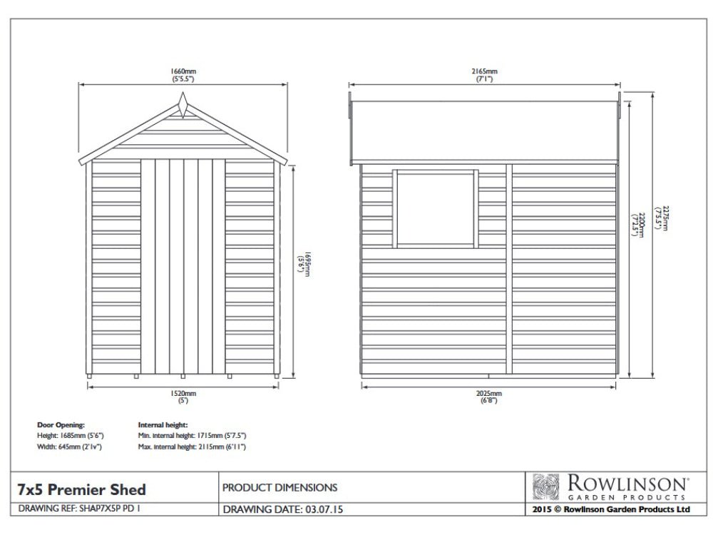 Premier Shed 7ft x 5ft_Garden Sheds