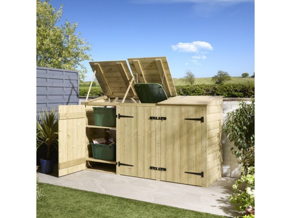 Premier Shiplap Double Bin Store With Box Store_Bin Stores