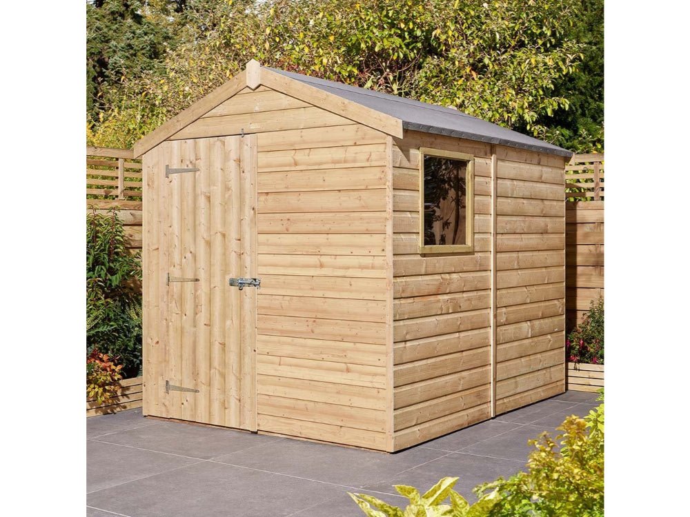8×6 Single Door Shiplap Apex Shed With Window_Garden Furniture