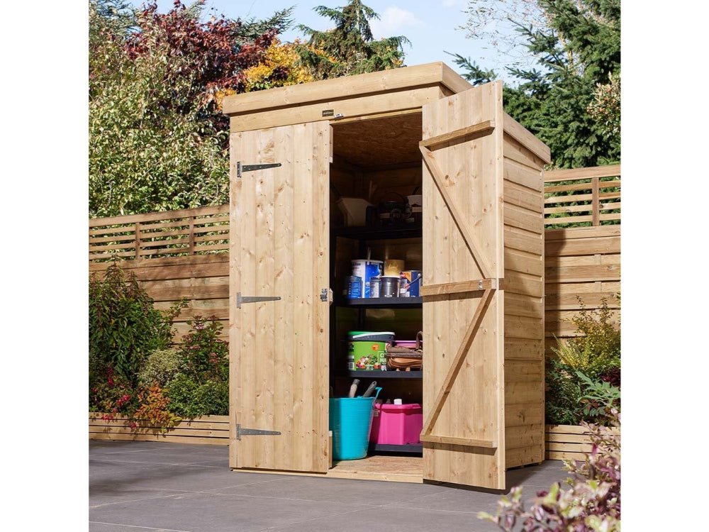4x4 Shiplap Pent Shed Double Door_Garden Furniture