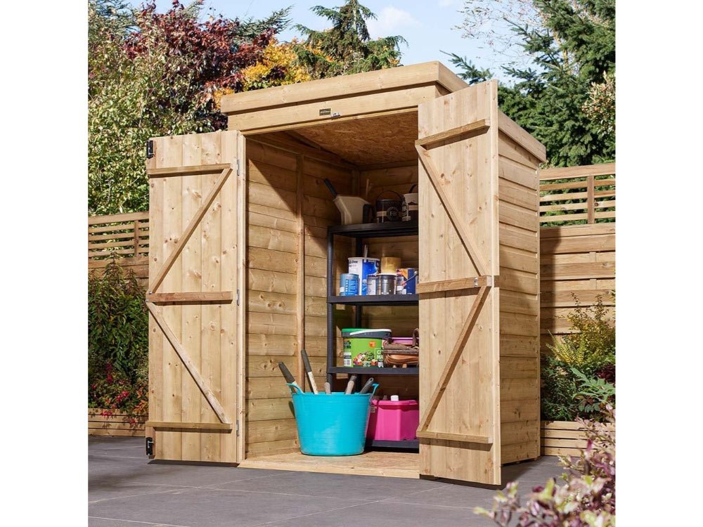 4x4 Shiplap Pent Shed Double Door_Garden Furniture