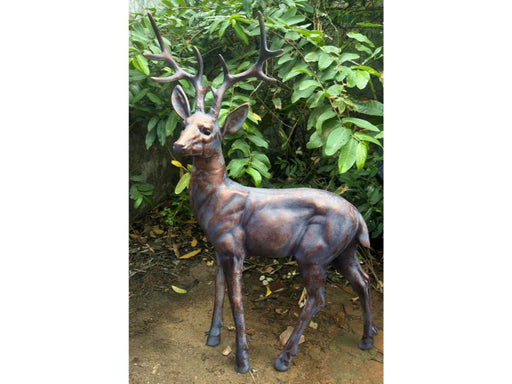 Standing Stag Buck Ornament cast from Aluminium- Extra Large_Garden Ornaments