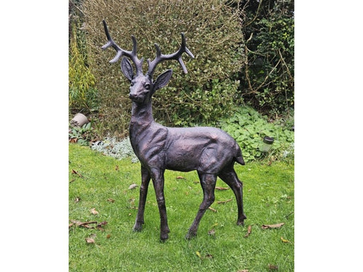 Standing Stag Buck Ornament cast from Aluminium- Large_Garden Ornaments