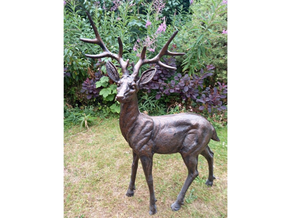 Standing Stag Buck Ornament cast from Aluminium- Large_Garden Ornaments