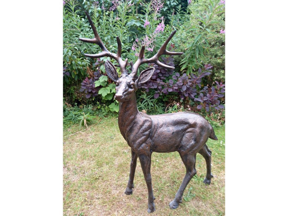 Standing Stag Buck Ornament cast from Aluminium- Large_Garden Ornaments