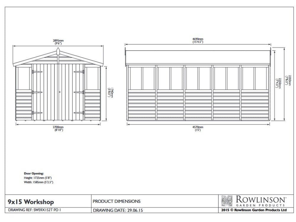 Workshop 9ft x 15ft_Garden Sheds