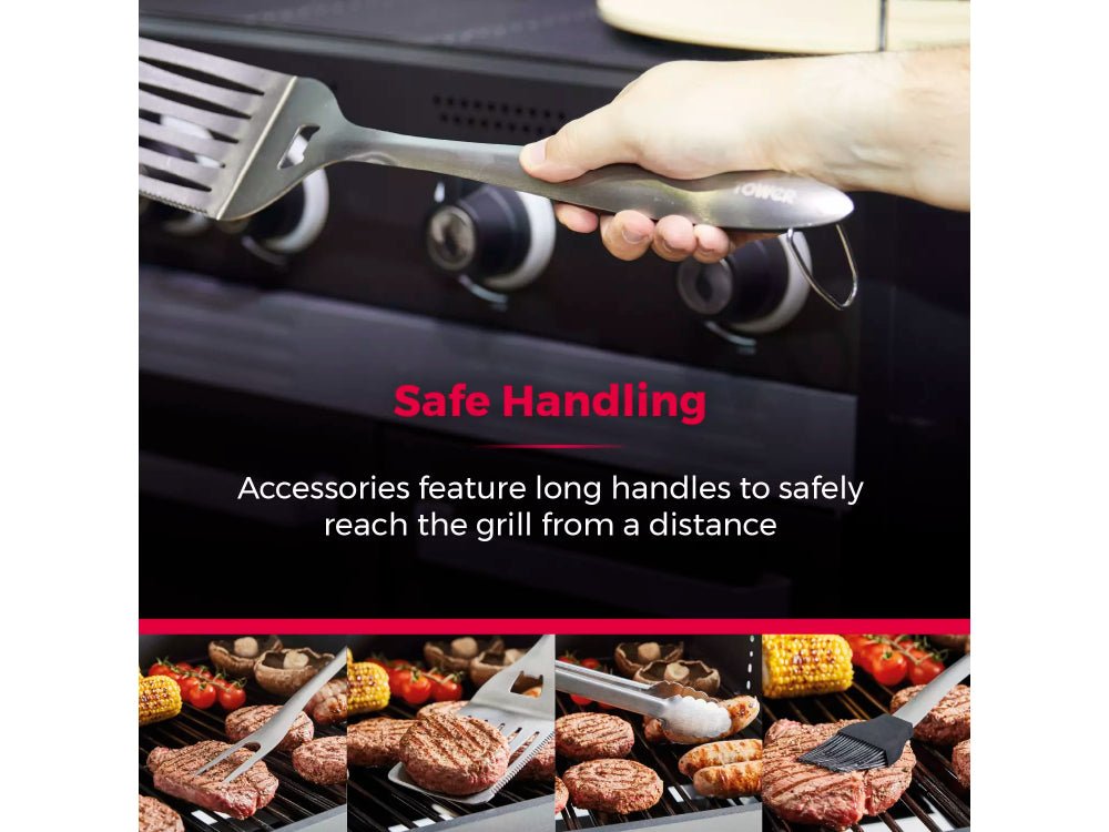 4 Piece Stainless Steel BBQ Tool Set (10 - in - 1 functions)_BBQ Utensils & Accessories