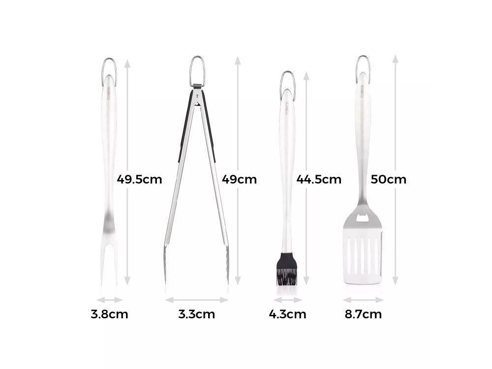 4 Piece Stainless Steel BBQ Tool Set (10 - in - 1 functions)_BBQ Utensils & Accessories