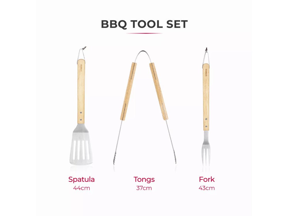 4 Piece Wooden BBQ Tools Set with Box_BBQ Utensils & Accessories