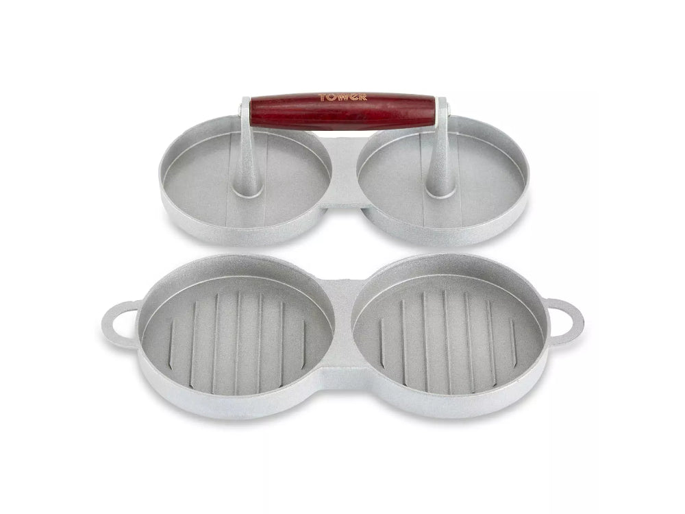 Double Burger Press with Wooden Handle_BBQ Utensils & Accessories