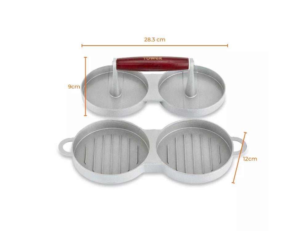 Double Burger Press with Wooden Handle_BBQ Utensils & Accessories
