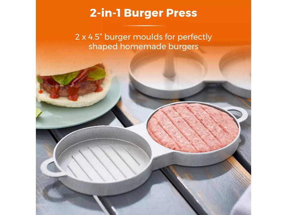 Double Burger Press with Wooden Handle_BBQ Utensils & Accessories