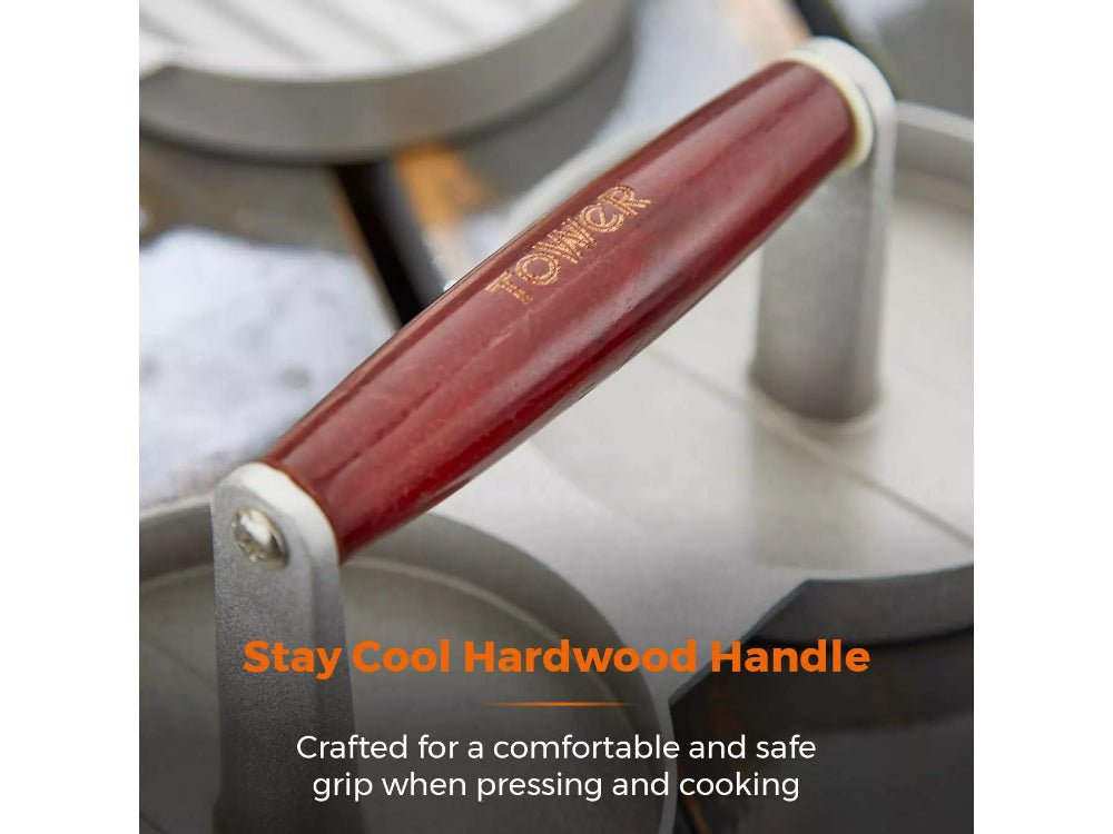 Double Burger Press with Wooden Handle_BBQ Utensils & Accessories