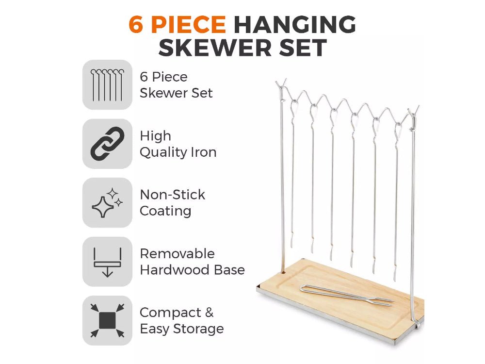 Tower Six - Piece Hanging Skewer Set with Stand_BBQ Utensils & Accessories