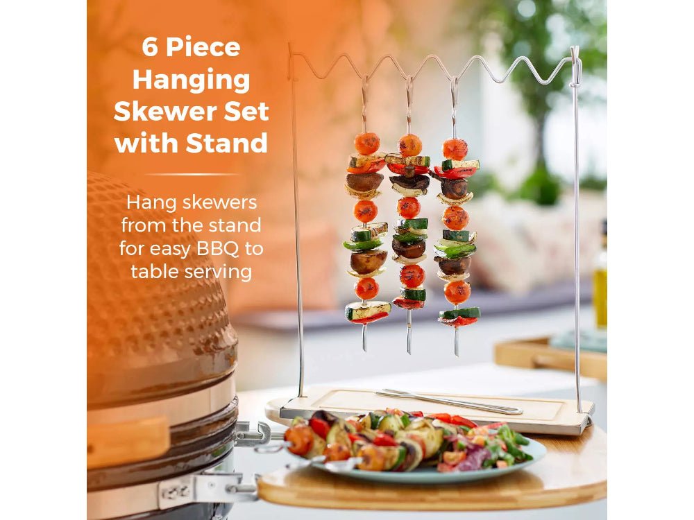 Tower Six - Piece Hanging Skewer Set with Stand_BBQ Utensils & Accessories