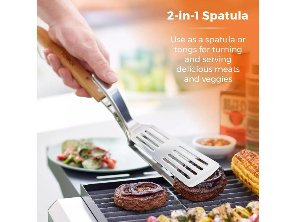 Ultimate 2 - in - 1 BBQ Spatula with Wooden Handle_BBQ Utensils & Accessories