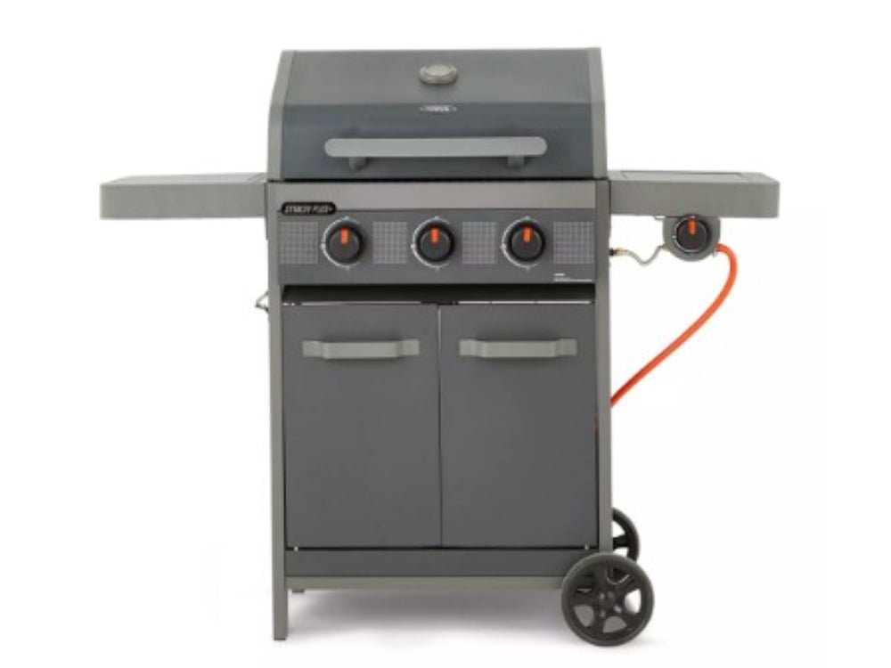 Stealth Plus Three Burner Gas BBQ with Side Burner and Waterproof Cover_BBQs