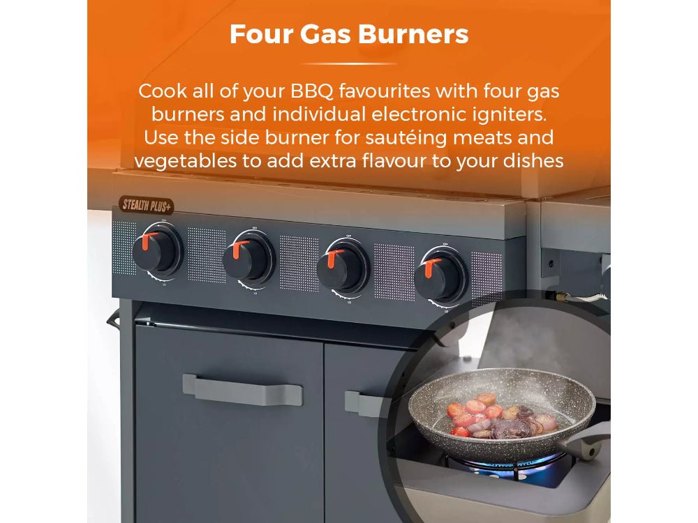 Stealth Plus Four Burner BBQ w/Side Burner_BBQs