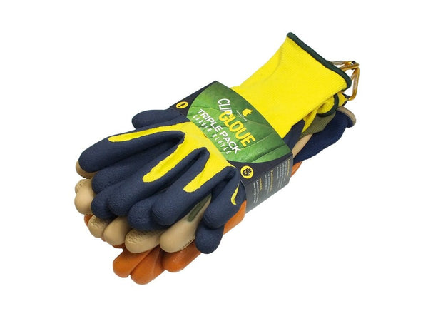 gardening gloves mens large Men's Triple Pack of Gardening Gloves