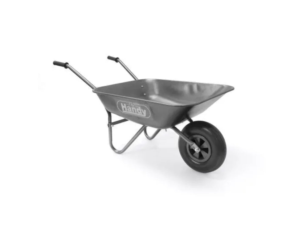 65L Galvanised Steel Wheelbarrow with Pneumatic Wheel_Trollies & Wagons