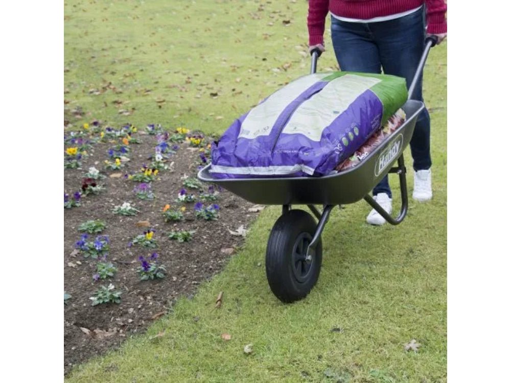 65L Galvanised Steel Wheelbarrow with Pneumatic Wheel_Trollies & Wagons