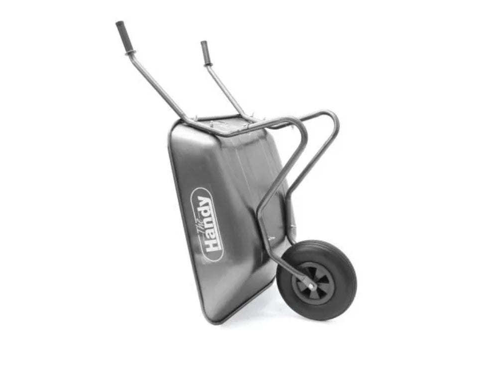 65L Galvanised Steel Wheelbarrow with Pneumatic Wheel_Trollies & Wagons