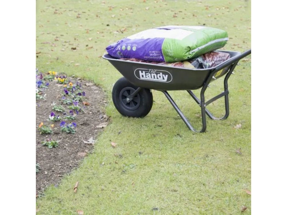 65L Galvanised Steel Wheelbarrow with Pneumatic Wheel_Trollies & Wagons