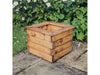 Valley Small Square Planter – Brown Swedish Redwood Garden Planter_Planters