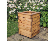 Valley Tall Square Planter - Brown Swedish Redwood Garden Planter_Planters