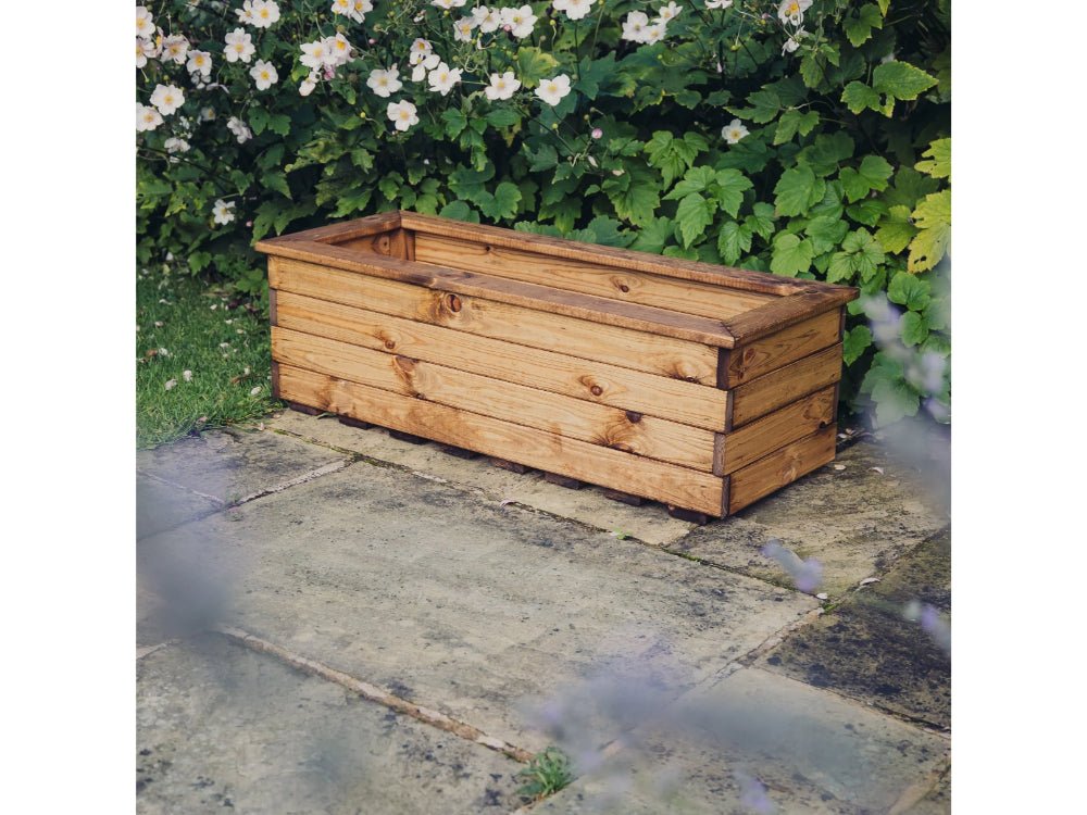 Valley Trough Planter – 3 sizes - Brown Swedish Redwood Garden Planter_Planters