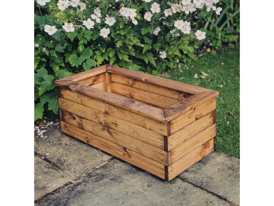 Valley Trough Planter – 3 sizes - Brown Swedish Redwood Garden Planter_Planters