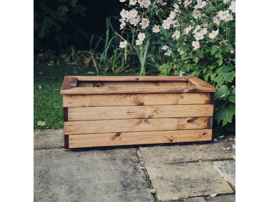 Valley Trough Planter – 3 sizes - Brown Swedish Redwood Garden Planter_Planters