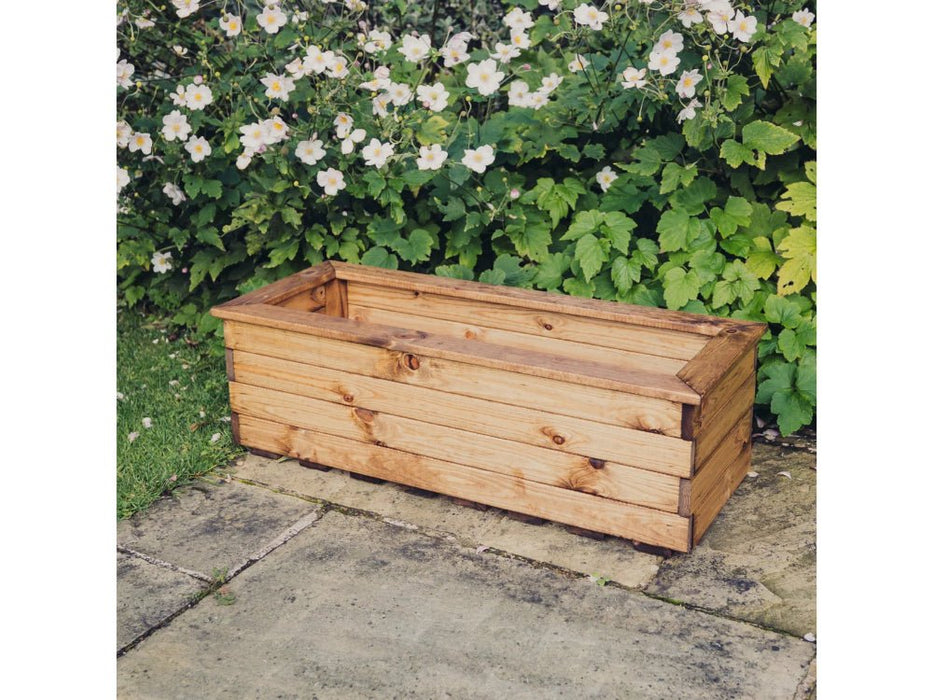 Valley Trough Planter – 3 sizes - Brown Swedish Redwood Garden Planter_Planters