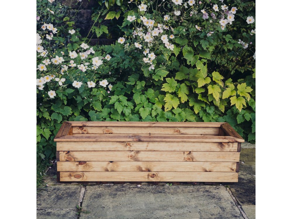 Valley Trough Planter – 3 sizes - Brown Swedish Redwood Garden Planter_Planters