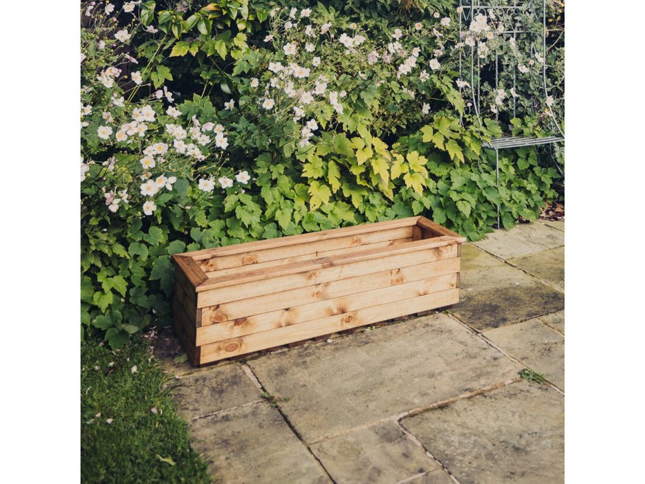 Valley Trough Planter – 3 sizes - Brown Swedish Redwood Garden Planter_Planters